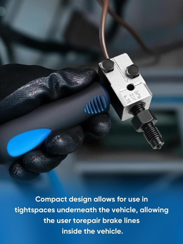 Detalle 2 de Wvoillty Doppel-Bördelwerkzeug für DIN-Bremsleitungen (3/16") – Reparatursatz für Kupfer-, Nickel- und Stahlrohre