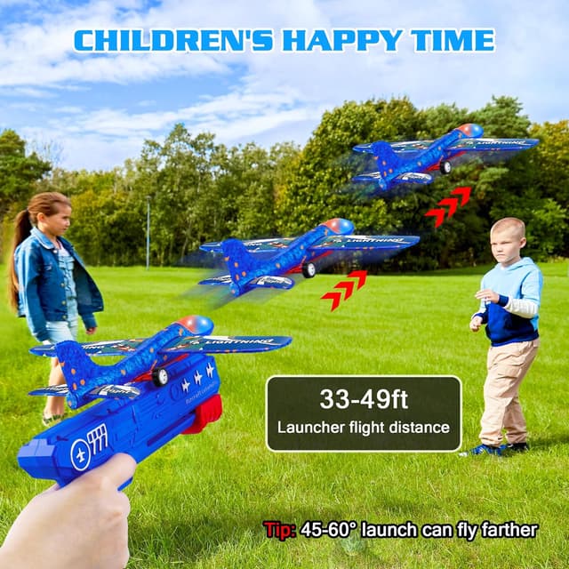 Thumbnail 6 de LJZJ 3 Pack Airplane Launcher Toy with LED 🎯✈