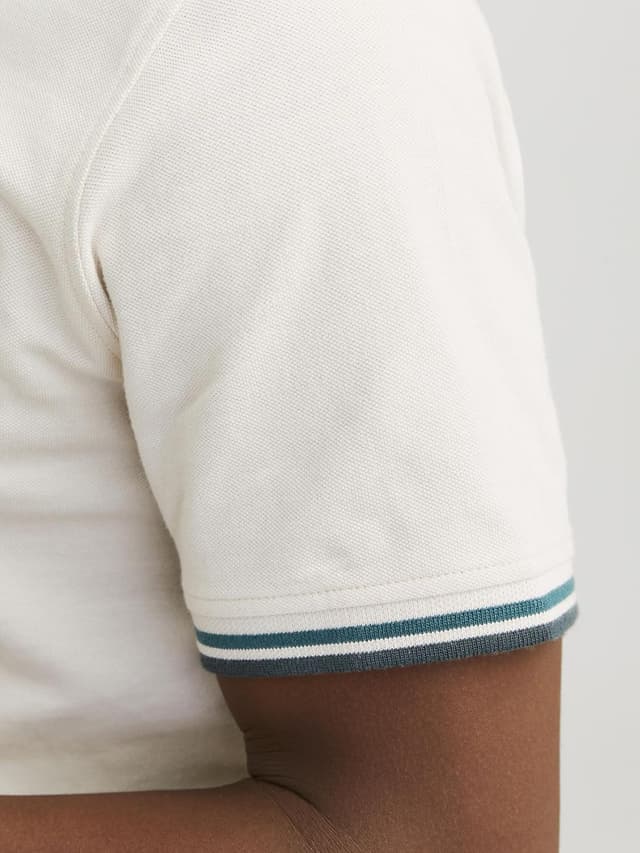 Detalle de Jack & Jones Polo da uomo Plain Shirt Collar Polo in 100% cotone