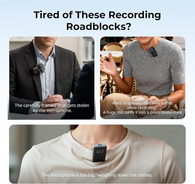 Detalle 2 de SMALLRIG Microfono Wireless S70-C2 invisibile e leggero con adattatore USB-C per smartphone e tablet