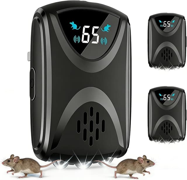 Detalle de Ultrasonic Mouse Repeller Upgraded Smart Chip Dual Speakers – 1–65kHz 2 Pack