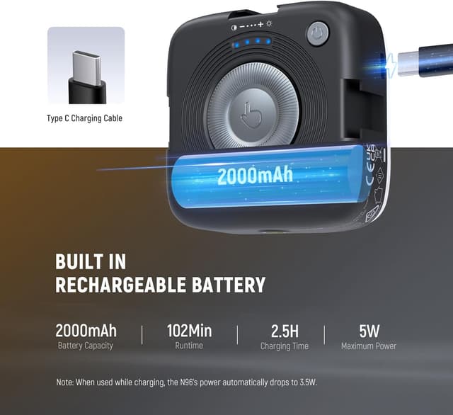 Detalle 2 de NEEWER Entry Level Version N96 Magnetic LED Camera Light (96 LEDs, 3000K–9000K, CRI80+, clip-on)