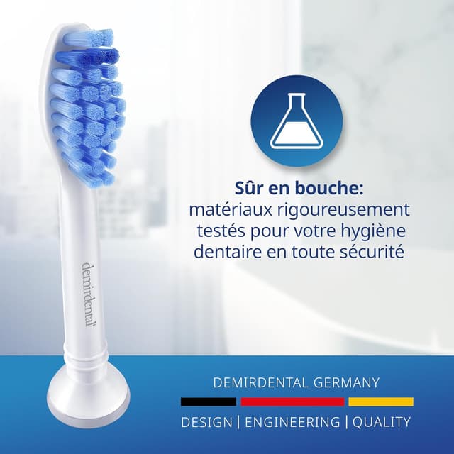 Detalle 2 de 8 embouts demirdental Medium compatibles Philips Sonicare (remplace HX6018) — blancs