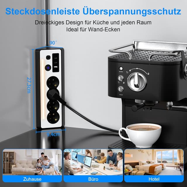 Detalle de Steckdosenleiste mit USB-C 16A 90°