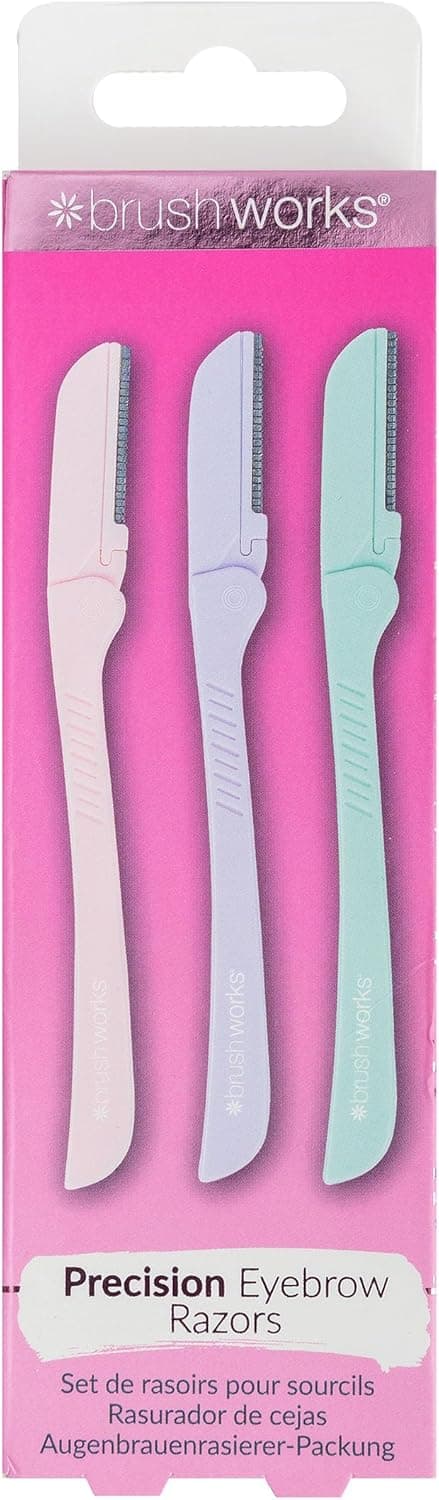 Detalle de Brushworks Precision — lot de 3 rasoirs à sourcils Pastel (flip)