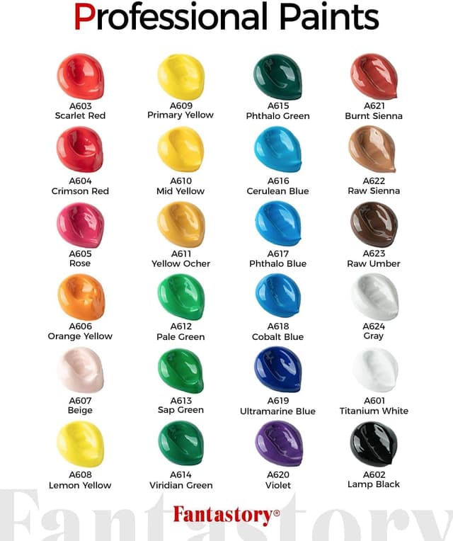 Detalle de fantastory Acrylic Paint Set 24 Colours 60ml ๐จ