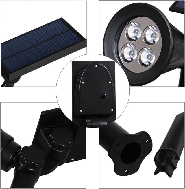 Detalle 1 de T-SUN solar spotlights 4 pack, 250 lumens