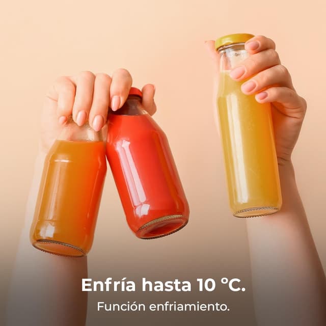 Detalle de Cecotec Frigorifero Piccolo Bolero MiniCooling 10L Bahamas Rosa con freddo e caldo