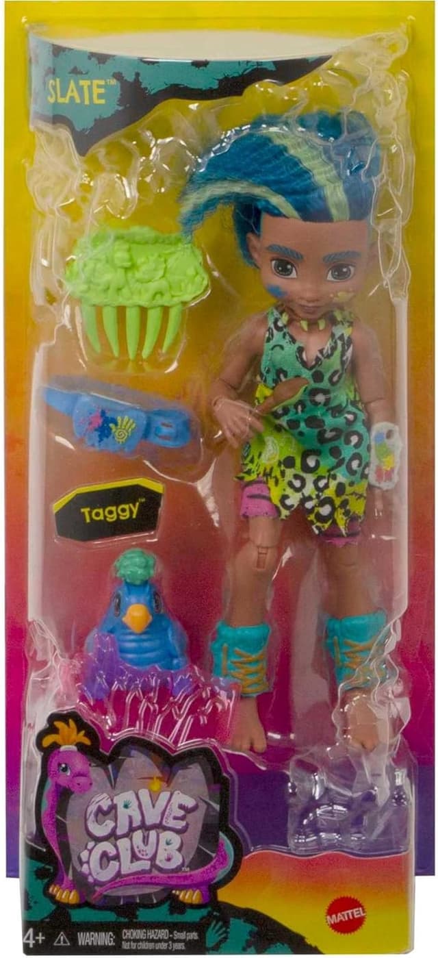 Detalle de Cave Club Slate Doll with Taggy, comb and painting tools (ages 4+)