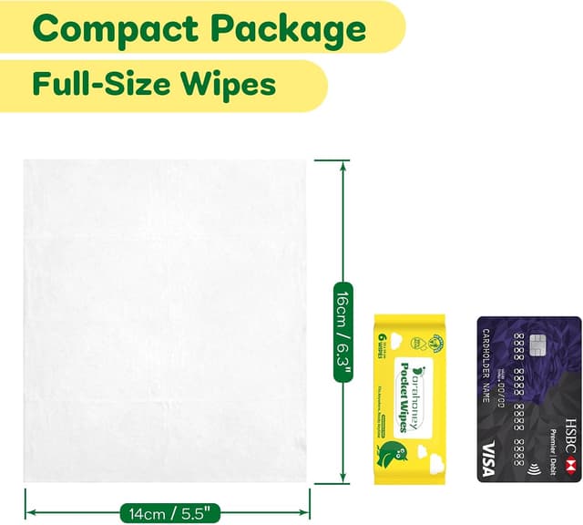 Detalle 2 de DORAHONEY Dorahoney Lingettes Humides Voyage – lot de 12 (72 lingettes) sans parfum, hypoallergéniques