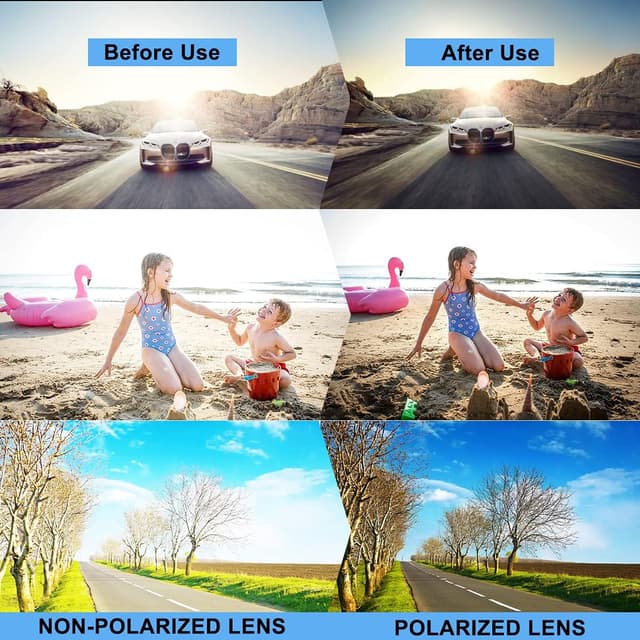 Detalle de BONDDI Occhiali da sole sportivi polarizzati UV400 TR90 per ciclismo, guida, golf, sci, pesca e corsa