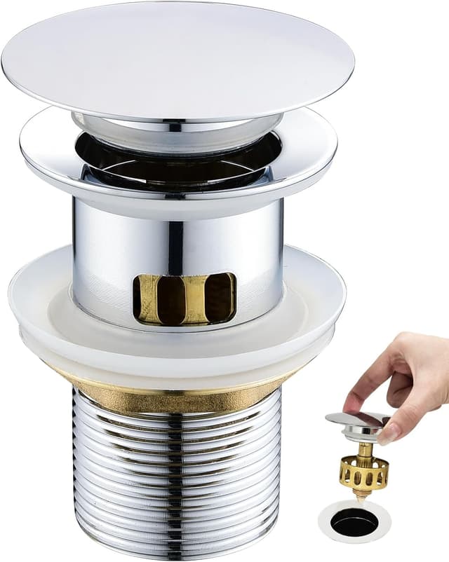 Detalle de kelleria Piletta universale per lavabo bagno con click-clack e troppopieno cromata