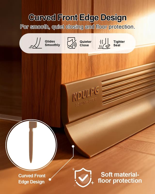 Detalle de Silicone Draught Excluder Door Seal Strip (Self-Adhesive) – Coffee Colour