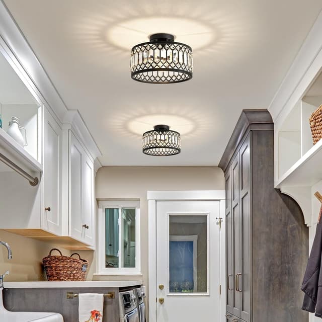 Thumbnail 2 de YURNYQ Crystal Ceiling Light 11.4 in