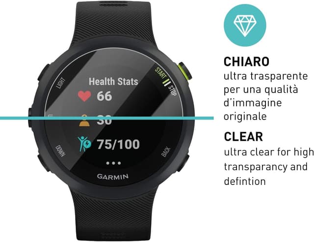 Detalle 2 de smartect Vetro Temperato Clear (3 pezzi) per Garmin Forerunner 45 / 45s / 55, anti-graffio 9H, senza bolle