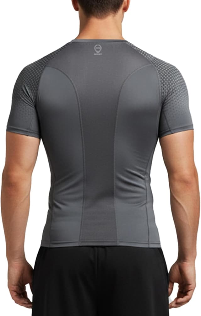 Detalle de AMZSPORT maglietta da corsa a compressione a maniche corte (Kurzarm) ad asciugatura rapida