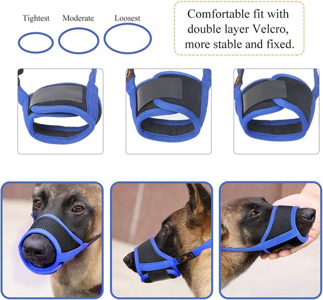 Detalle de HEELE Museruola cane M taglia M in rete traspirante blu