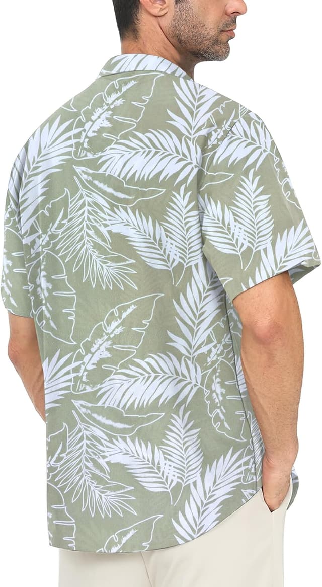 Detalle 2 de Chemise hawaïenne homme Gavliuu à manches courtes imprimé tropical
