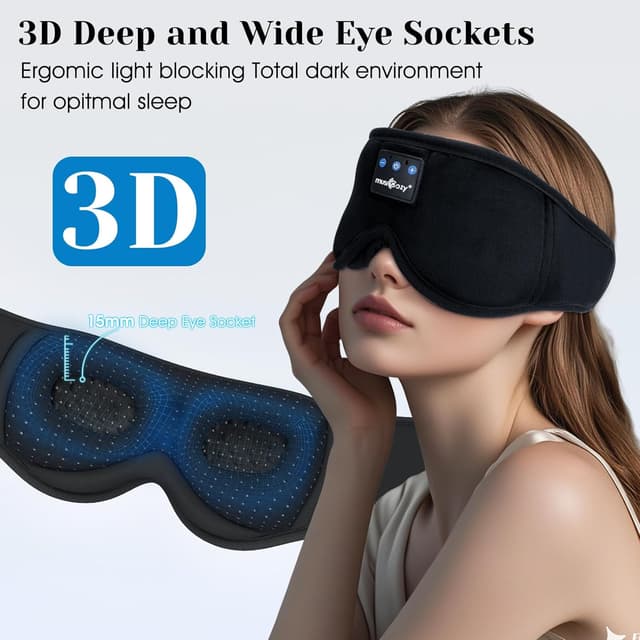 Detalle 2 de MUSICOZY 3D Bluetooth Sleep Mask 16H