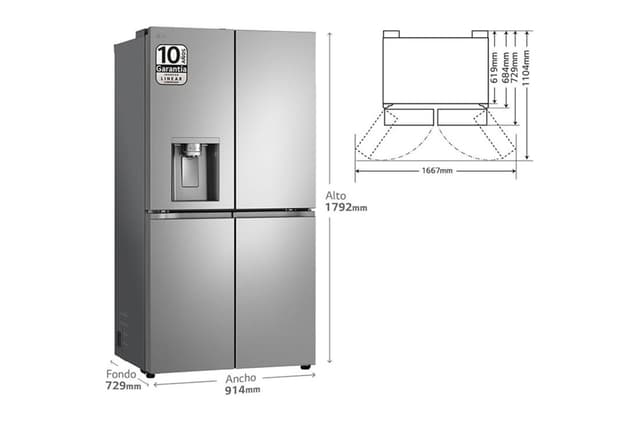 Detalle de LG GML960PYBE Outlet frigorífico combi 179 cm inox antihuellas