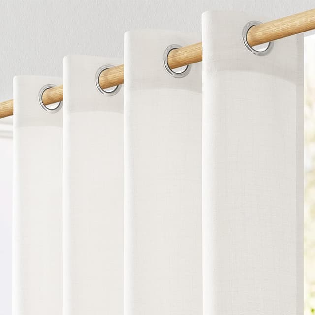 Thumbnail 1 de MRTREES Rideau Voilage Fenêtre 140x215 Ivoire Blanc