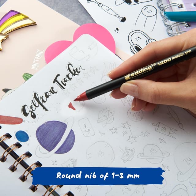 Detalle 2 de edding 1200 rotuladores metálicos multicolor x6