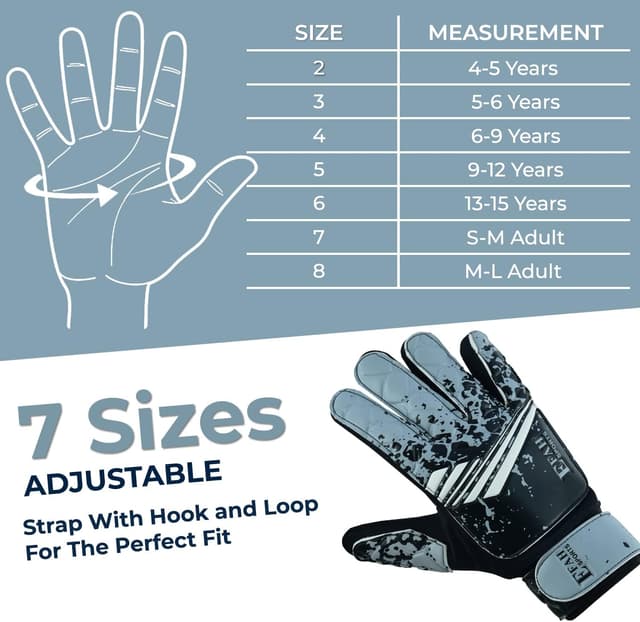 Thumbnail 5 de EFAH SPORTS Football Goalkeeper Gloves For Boys kids Children Youth Soccer Goalie Glove with Super Grip Palms
EFAH SPORTS Football Goalkeeper Gloves For Bo…