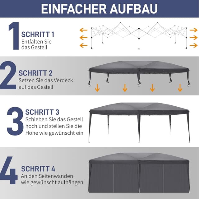 Detalle de TactFire Pavillon 3x6 m mit 420D Oxford