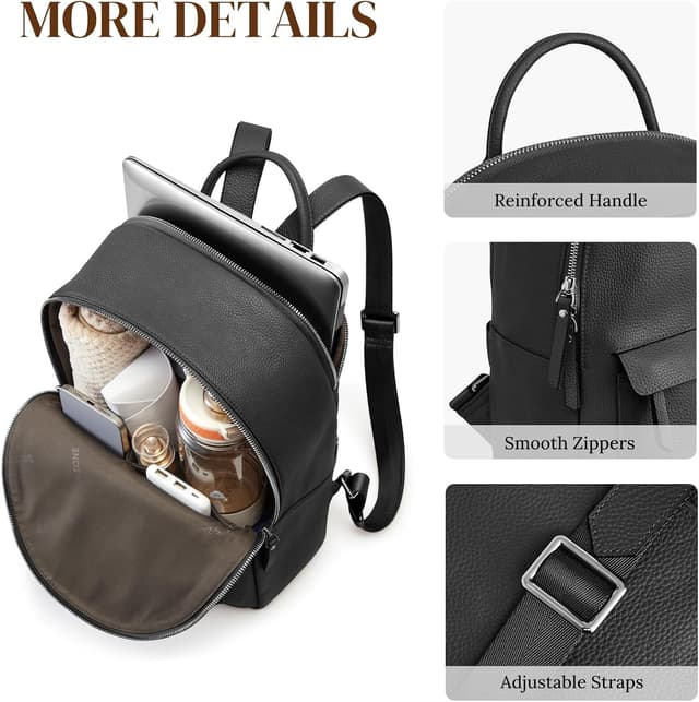 Detalle 1 de S-ZONE genuine leather backpack purse