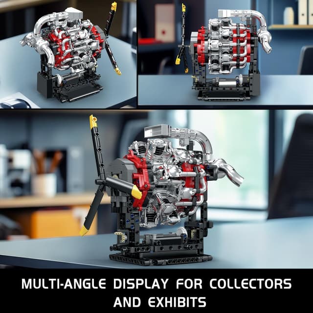 Detalle 2 de Mould King 10211 – Kit de construction en blocs moteur d’avion (1147 pièces)