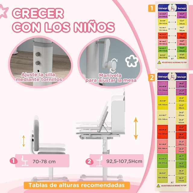 Thumbnail 4 de AIYAPLAY Escritorio y Silla Infantil Gris 80x55 cm