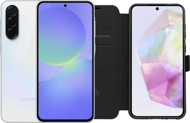 Detalle de Samsung Galaxy A36 128 GB Weiß 5G inkl. BlueBuilt Book Case (schwarz)