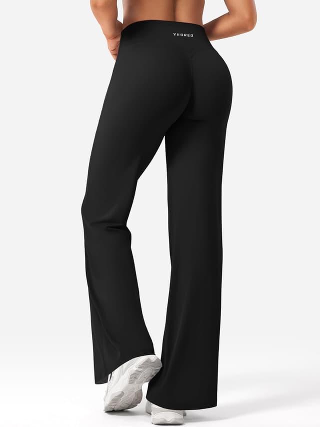 Detalle de YEOREO Straight Leggings für Damen mit hoher Taille, nahtlos & Blickdicht