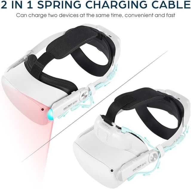 Detalle de kkcobvr KKCOBVR IR Battery Elite Head Strap with 10000mAh Power Pack for Meta/Oculus Quest 2
