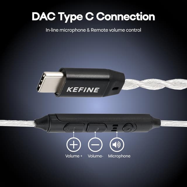 Thumbnail 3 de Linsoul Kefine Klean In-Ear Monitor con driver dinamico DLC 10 mm, inserti intercambiabili e cavo staccabile (Type-C)