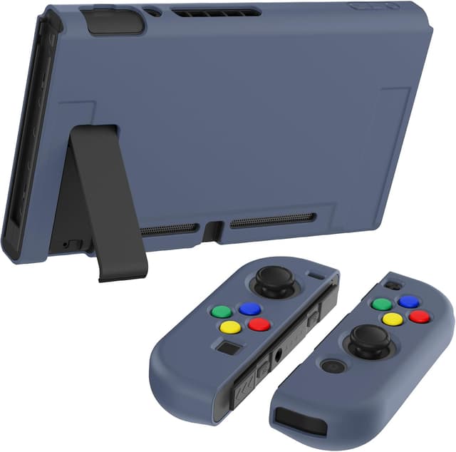 Detalle de playvital Grey Protective Case for Nintendo Switch (Soft TPU Slim Cover + ABXY Caps)