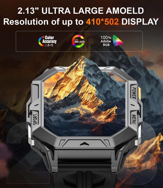 Detalle de Large Smart Watch 1000mAh AMOLED 2.13"