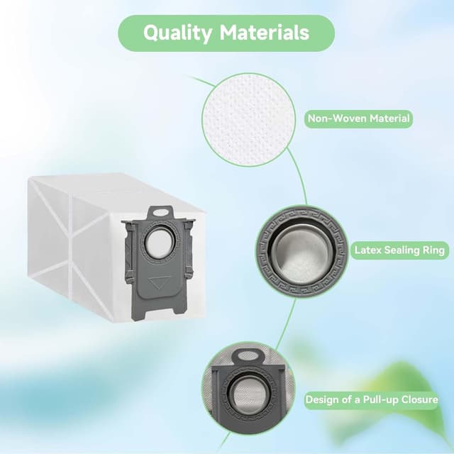 Detalle de WAIKAS 6er Beutel-Set für Roborock Qrevo & S8 MaxV Ultra (kompatible Staubsaugerbeutel)