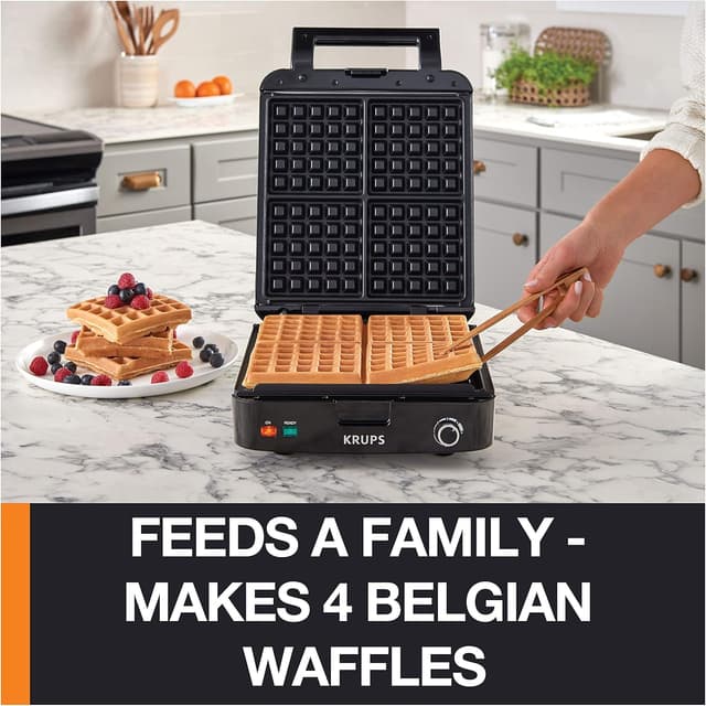 Detalle 2 de KRUPS Belgian Waffle Maker 1200W, 4-Slice