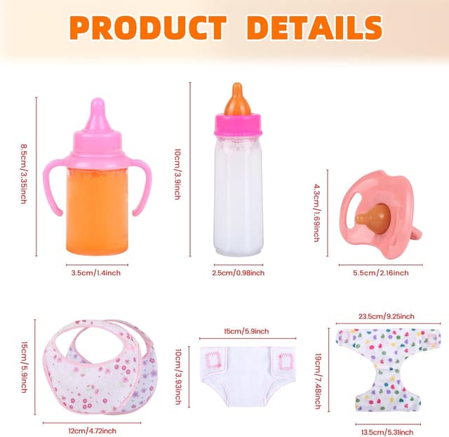 Detalle 2 de CARANOVO baby doll accessories 7-piece set