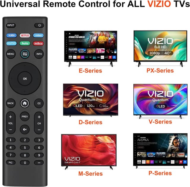 Detalle 2 de Tsinghcw Universal Remote Replacement for Vizio Smart TVs (XRT136/XRT140/XRT260/XRT270) — No Voice