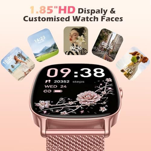 Thumbnail 6 de coioc Reloj Inteligente para Mujer 1.85” HD con llamadas, monitor fitness y 120+ modos deportivos (IP68, 2 correas)
