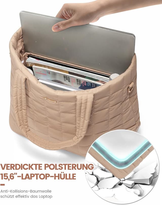 Thumbnail 4 de LOVEVOOK Laptoptasche 15,6 Zoll Khaki