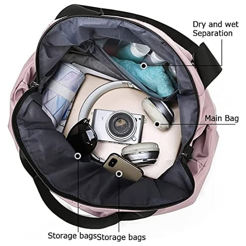 Detalle 2 de Vllcsla Bolsa de deporte mujer pequeña con bolsillo húmedo (TPU) y 7 bolsillos, azul