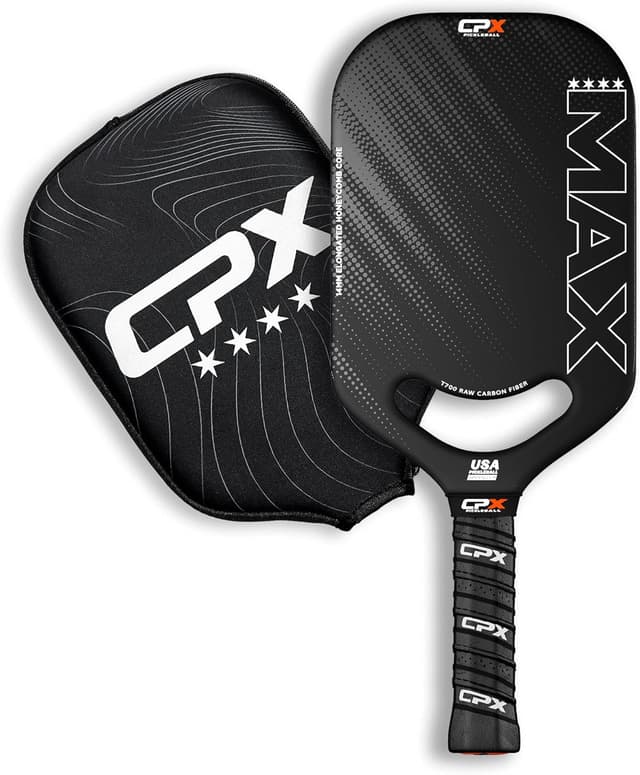 Detalle de CPX MAX Raw Carbon Fiber T700 Pickleball Paddle (Elongated) – Professional Grade
