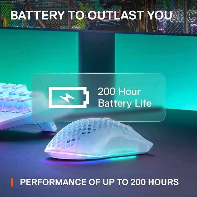 Thumbnail 5 de SteelSeries Aerox 3 Wireless Ghost - Raton Gaming 18K DPI 🖱️