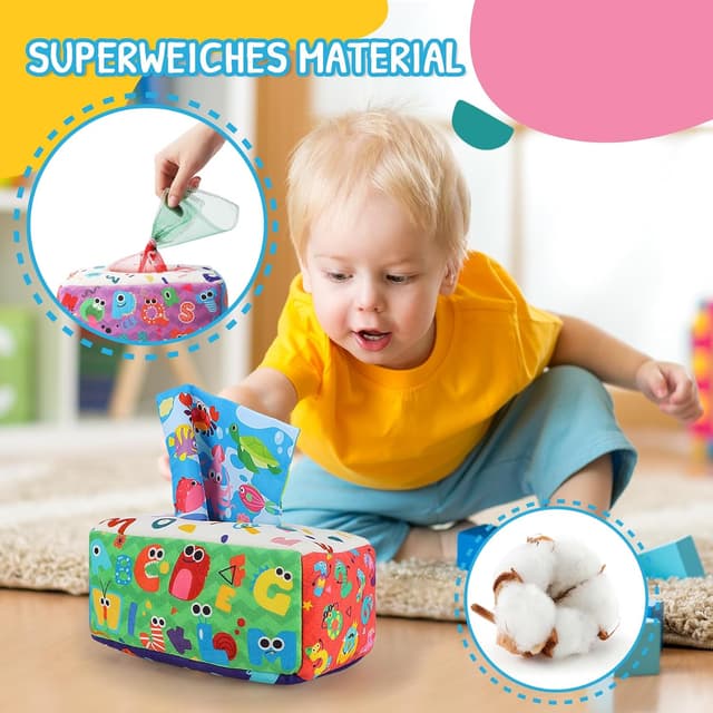 Thumbnail 4 de URMYWO Baby Spielzeug Tissue Box 0–12 Monate
