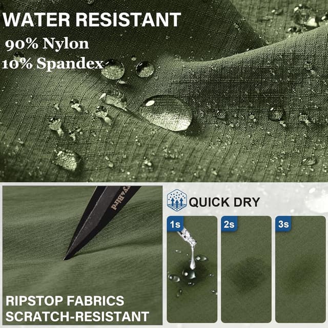 Detalle de Winebox Men’s Walking Hiking Trousers – Convertible Zip-Off Quick-Dry Cargo Travel Pants