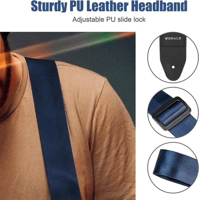 Detalle 2 de VOHALO Adjustable Nylon Guitar Strap (36–60 inches) with Picks & Accessories