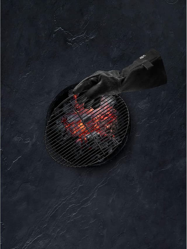 Detalle 2 de Guanti da barbecue WMF in pelle, extra lunghi 10/XL (1 paio) resistenti al calore